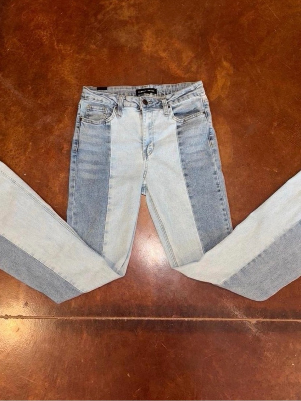 Almost Famous Two-Tone Light Blue Skinny Jeans